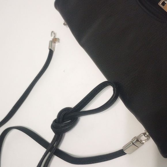 RENATO ANGI Venezia Made in Italy Black Leather Clutch / Crossbody/ Shoulder Bag - Picture 9 of 11